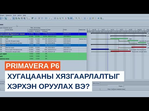 Видео: Primavera P6 программ: Ажилбаруудын хугацааны хязгаарлалтуудыг оруулах нь