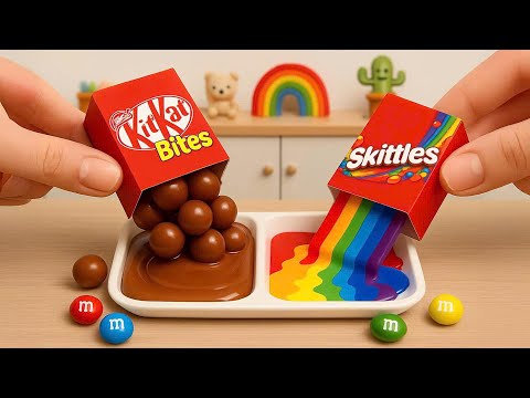 Видео: Мини-радужные Skittles против радужных KITKAT: грандиозное состязание декораторов! 🍫Миниатюрные т...