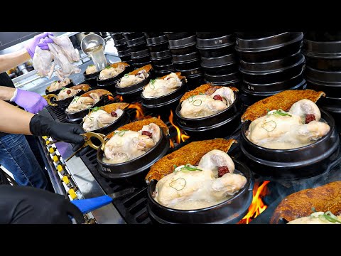 Видео: Продают 1 000 порций в день! Лучшая корейская куриная похлёбка - Корейская уличная еда