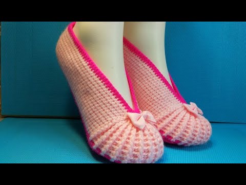 Видео: #725 Нарядные следки -балетки / красивые тапочки крючком