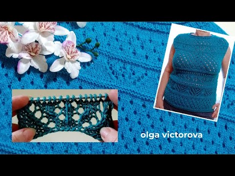 Видео: ГОРИЗОНТАЛЬНАЯ АЖУРНАЯ ДОРОЖКА 1040 Узоры спицами KNITTING PATTERN