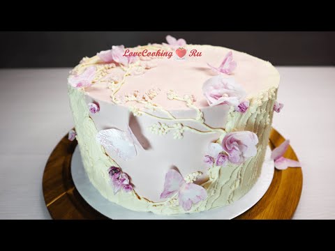 Видео: Творожный торт со сметанным кремом "Пломбир" | Декор из вафельной бумаги | LoveCookingRu