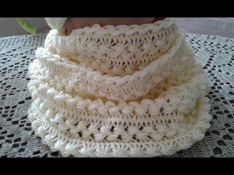 Видео: Вязание на вилке. Снуд. Часть 4 // Women's hats knitting // Сrochet scarf