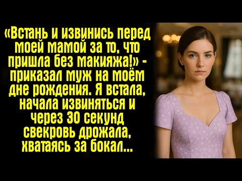 Видео: «Встань и извинись перед моей мамой за то, что пришла без макияжа!» — приказал муж на моём дне...
