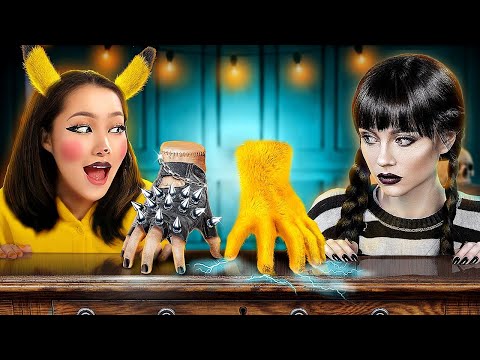 Видео: Уэнсдей Аддамс vs Покемон / Покемон в реальной жизни!