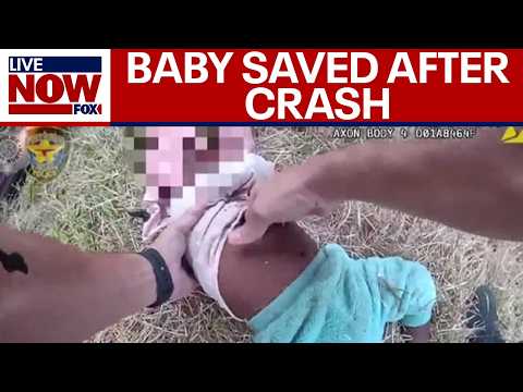 Видео: ВИДЕО: Полицейские спасли младенца после опрокидывания автомобиля