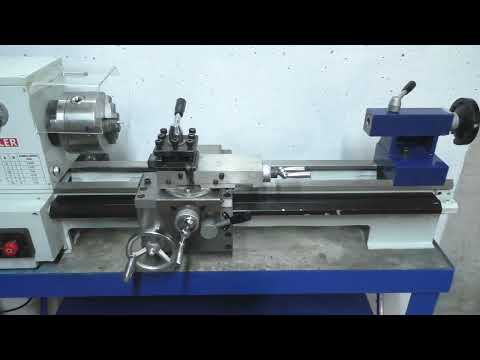 Видео: Токарный станок залитый в бетонный стол, для усиления жёсткости.