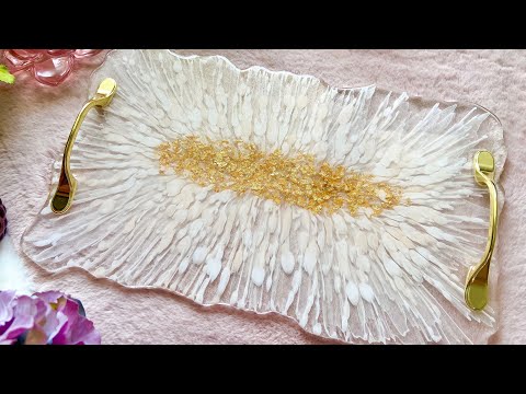 Видео: Великолепный 3D-поднос с цветами из смолы: урок по искусству смолы