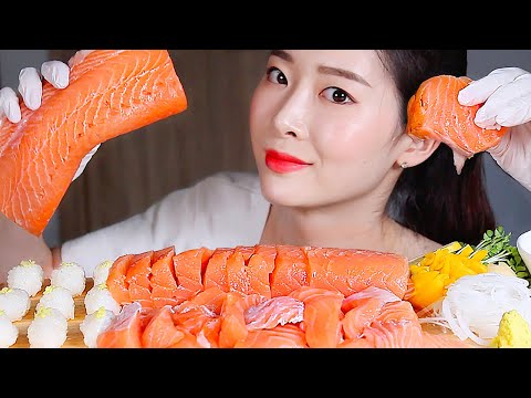 Видео: Лосось Суши Сашими ASMR Mukbang Eating Show