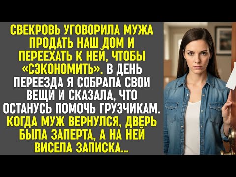 Видео: Свекровь уговорила мужа продать дом и переехать к ней. Он уехал, я сменила замки и оставила записку.