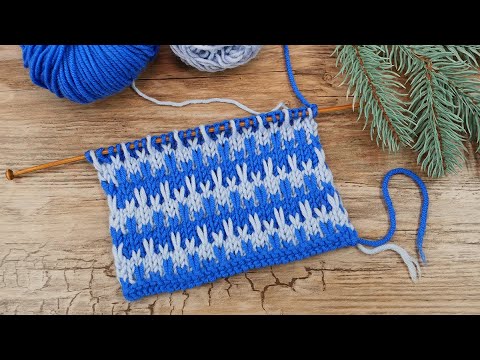 Видео: Зимний жаккардовый узор ❄ «Еловые ветки» спицами 🌲