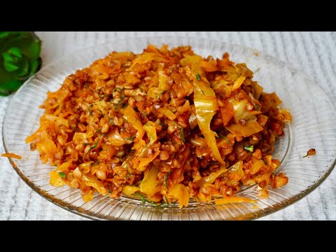 Видео: Беру стакан ГРЕЧКИ и КАПУСТУ, просто СМЕШАЙТЕ ИНГРЕДИЕНТЫ на сковороде! Вкусно и просто