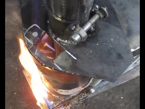 Видео: Минипечь на отработке(калорифер)Первый пуск. Mini oven for testing in the workshop. First start-up.