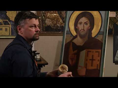 Видео: Мастер-класс "Техника энкаустической иконы". Часть 3