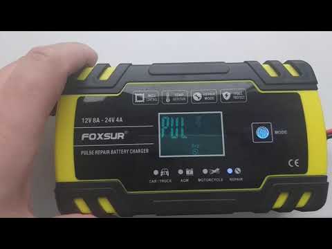 Видео: Хорошое зарядное устройство для авто аккумуляторов FOXSUR  12V 8A - 24V 4A. Как правильно заряжать.