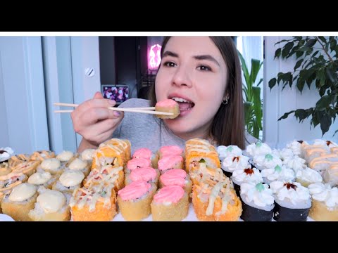Видео: МУКБАНГ ёбидоёби меня наёби ЭТО ЗАКОННО?! Сет роллов вкусно или не очень🤑mukbang sushi rolls
