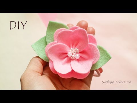Видео: Повязка для девочки с цветком из фетра 🌺