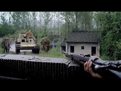 Видео: Японцы атаковали деревню танками, но китайская армия уже устроила засаду.
