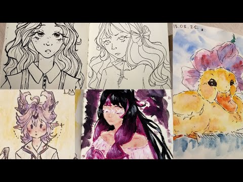 Видео: ОБЗОР университетского СКЕТЧБУКА и очень много геншина // SKETCHBOOK TOUR 