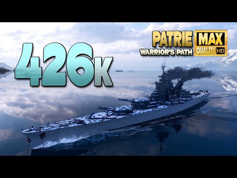 Видео: Суперлинкор Patrie с гигантским уроном в 426 тысяч на карте Warrior's Path