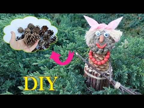 Видео: Осенние поделки. СКАЗОЧНАЯ БАБА - ЯГА. Поделки из природного материала  для детского сада.