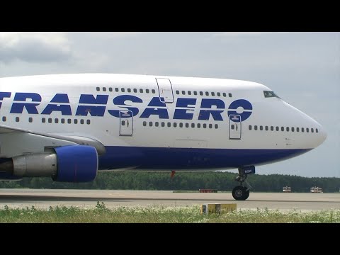 Видео: Когда-то они были живые. Боинги 747 Трансаэро в Домодедово.