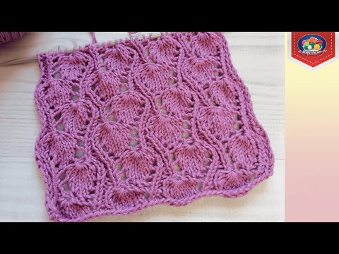 Видео: Ажурные листочки спицами