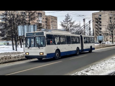 Видео: Троллейбус, маршрут №37 ВМЗ-6215 б.1130 (02.01.2022) Санкт-Петербург