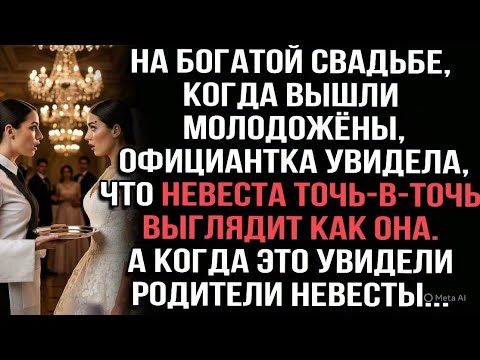 Видео: На богатой свадьбе, когда вышли молодожёны, официантка увидела, что невеста точь-в-точь как она