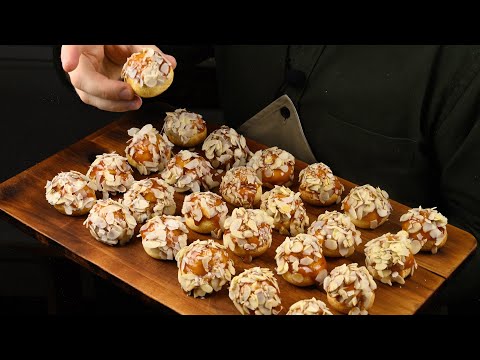 Видео: Профитроли с миндальным кремом. Так вкусно, идеально к чаю!