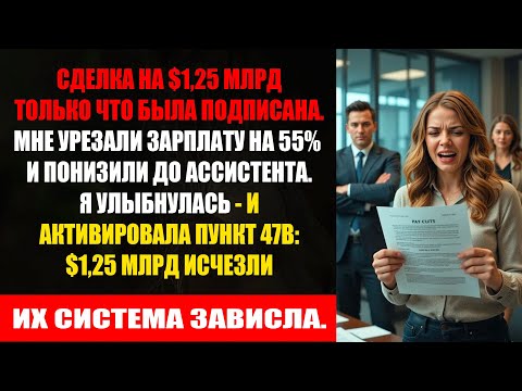 Видео: Я принесла контракт на $1,25 млрд — меня понизили и урезали зарплату на 55%. Теперь они жалеют.