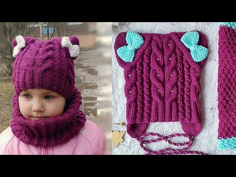 Видео: Осенняя шапка для девочки  КотоШапка  Шапка с ушками