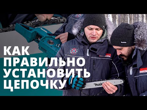 Видео: Как установить и натянуть цепь на пилу