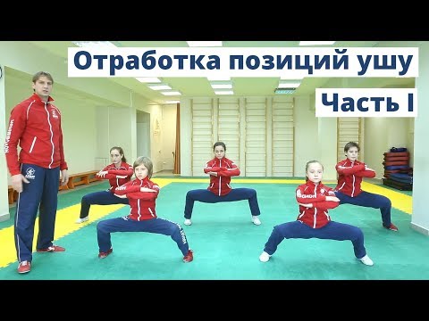 Видео: Школа ушу. Отработка позиций ушу. Часть 1