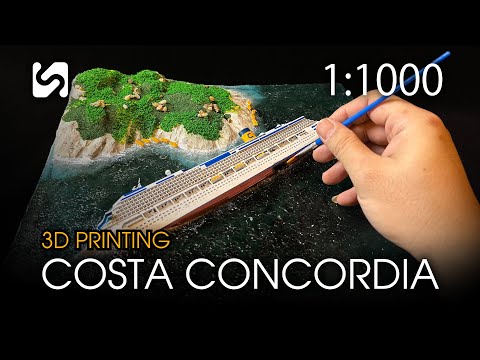 Видео: Производство сцены обломков модели Costa Concordia 1/1000