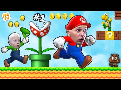 Видео: Страшное ПРИКЛЮЧЕНИЕ МАРИО #1 Спасаем ПРИНЦЕСУ! Даня и Папа играют на FFGTV
