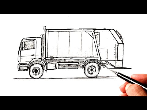 Видео: Как легко нарисовать Мусоровоз