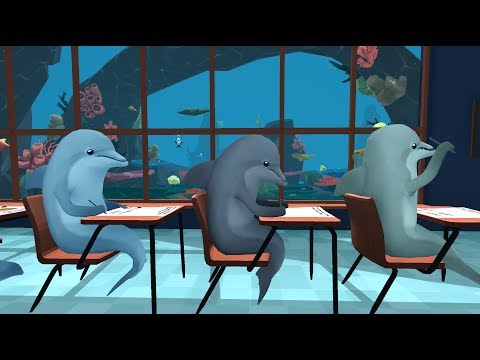 Видео: Обзор Classroom Aquatic [Симулятор списывания у дельфинов!]