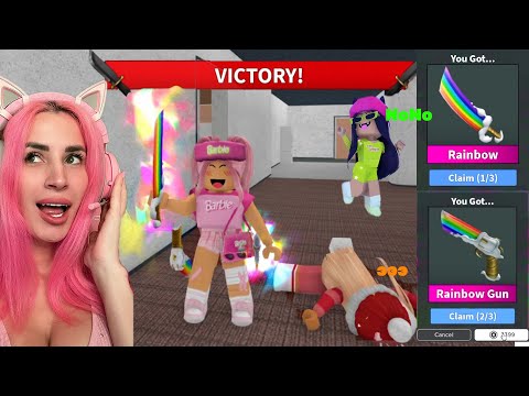Видео: Купила РАДУЖНЫЙ НАБОР и опробовала на ЛЕРЧЕГ и ЛИСЕ Pink wins house ROBLOX MM2 @LICARBXX@ler4eg_off
