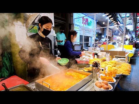 Видео: Молодая и красивая женщина-владелец, Ттокбокки, Гимбаб, Жареная еда, Популярные корейские закуски