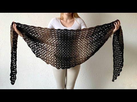 Видео: ПРОСТОЙ ШАРФ-ШАЛЬ - БЕСПЛАТНЫЙ УЗОР ДЛЯ ВЯЗАНИЯ КРЮЧКОМ
