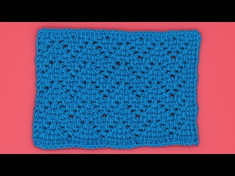 Видео: Узор волна тунисским крючком. Тунисское вязание. Вязание узора крючком.