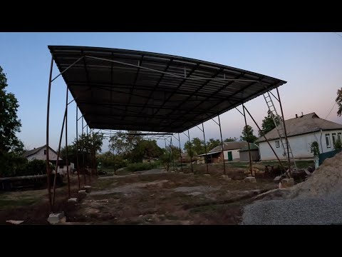 Видео: Будівництво. Каркас Ангару 10/20. Шпренгельні ферми. Накрили кришу.