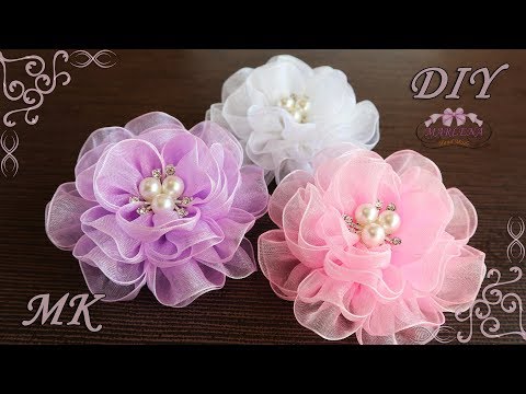 Видео: 🌺 Воздушные цветы из органзы. Organza Bows DIY