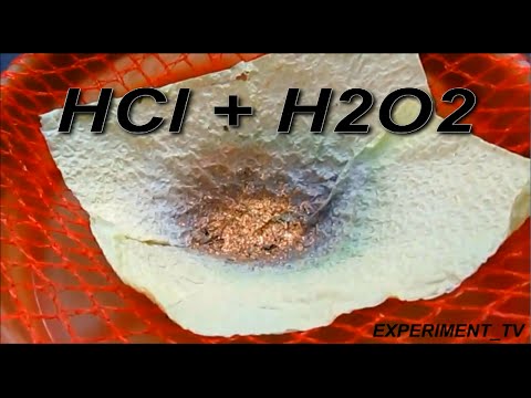 Видео: Растворение позолоты в перекиси HCL+H2O2 The dissolution of GOLD