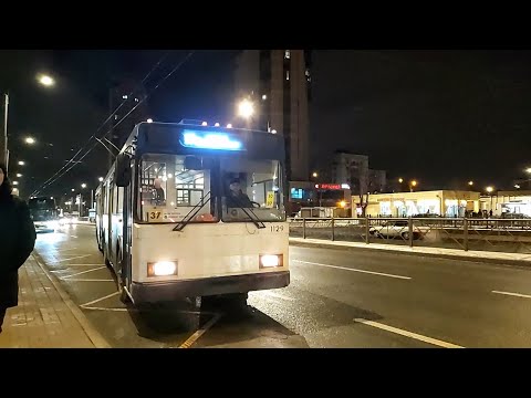 Видео: Троллейбус, маршрут №37 ВМЗ-6215 б.1129 (07.02.2023) Санкт-Петербург