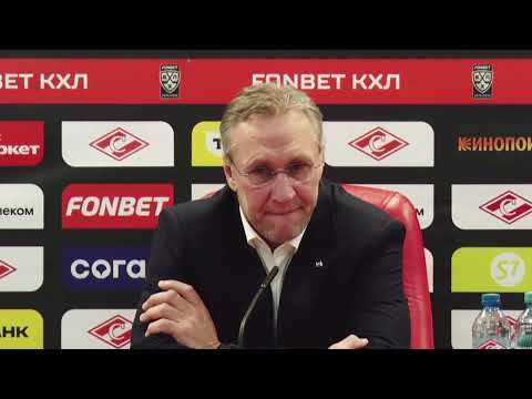 Видео: Спартак - Локомотив. КОВАЛЁВ (ЖАМНОВ УШЁЛ в 3-м периоде) и ХАРТЛИ. Пресс-конференция тренеров. КХЛ