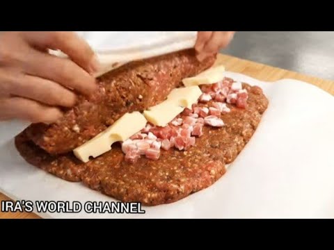 Видео: Տոնական Անմահական, համով֊ հոտով մսով #ռուլետ /#ջեռեփուկ  հյութեղ սոուսով 😋/рулет из фарша в духовке