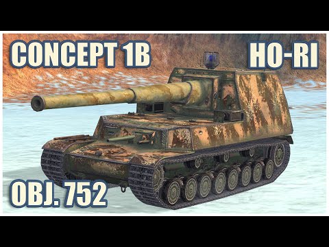 Видео: Ho-Ri, Concept 1B & Объект 752 • WoT Blitz Gameplay