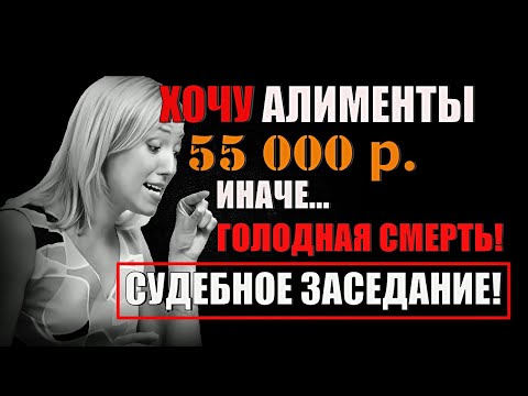 Видео: Хочу 55 000 алиментов на ребенка! Иначе голодная смерть... Судебное заседание
